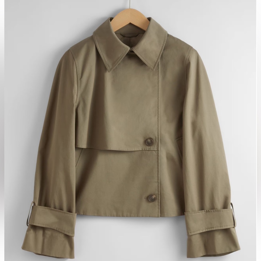 & other stories cropped trench coat